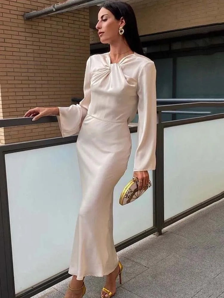 Kleid in Maxi-Länge mit langen Ärmeln für Damen