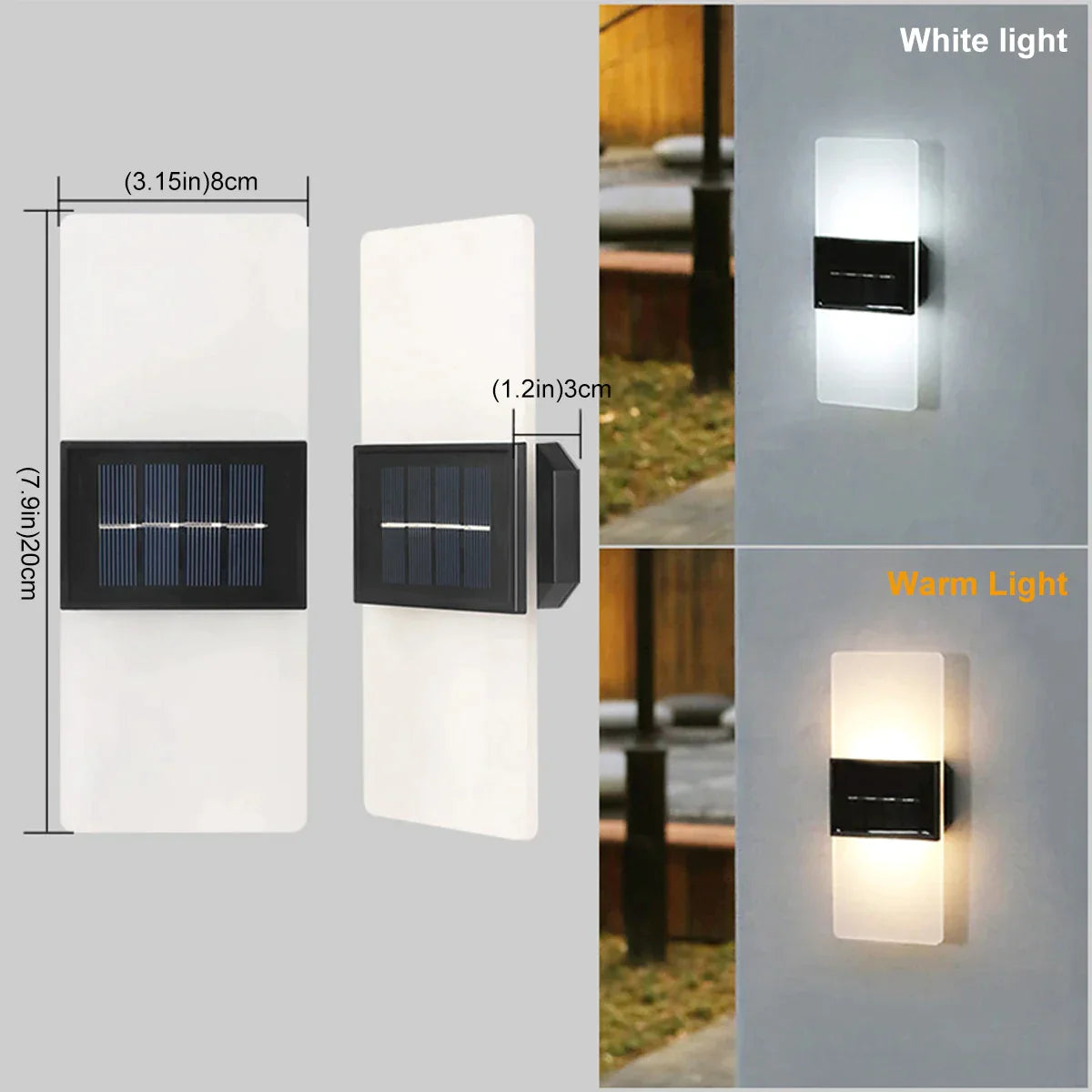 AuroraSolar - Solar LED-Wandlampe für draußen