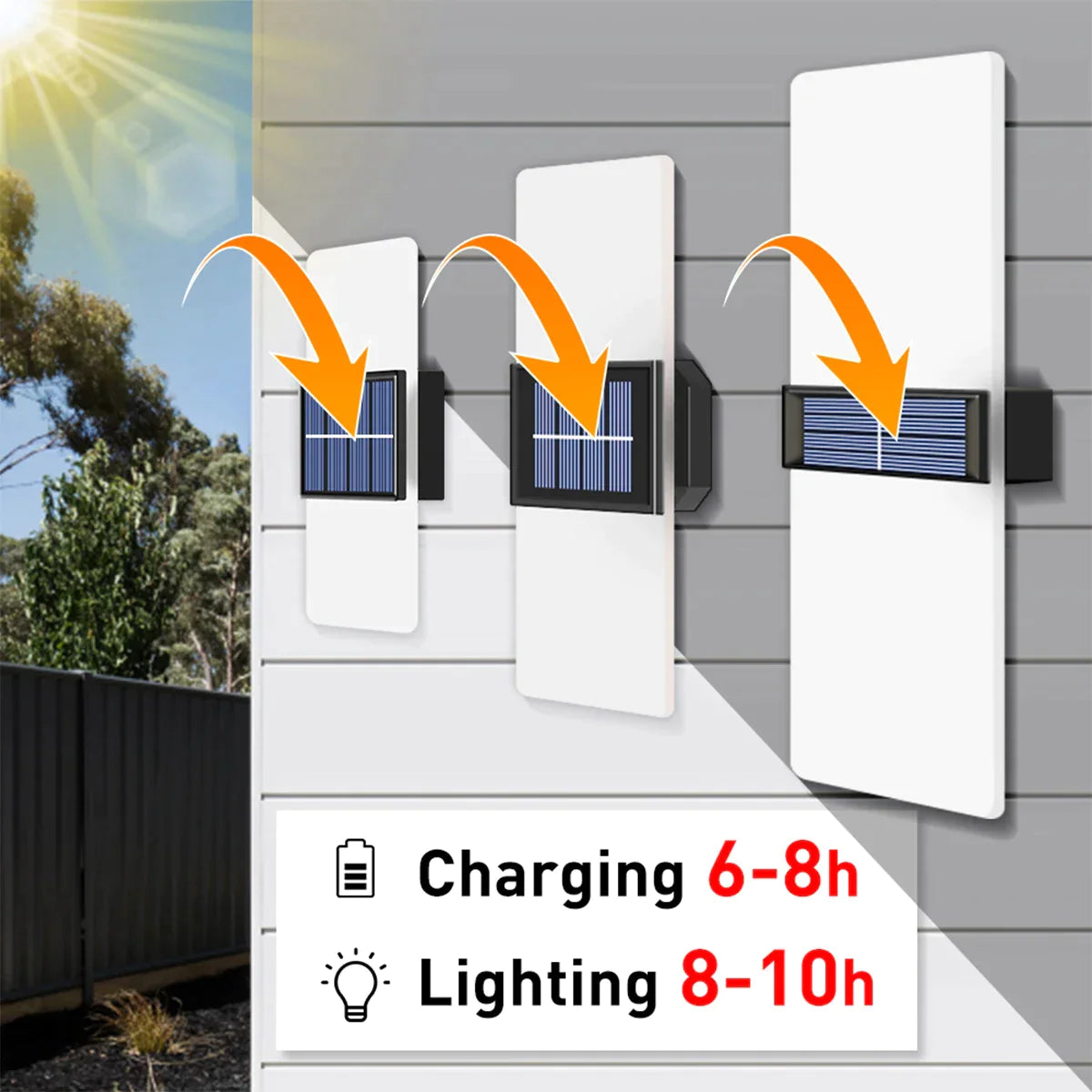 AuroraSolar - Solar LED-Wandlampe für draußen