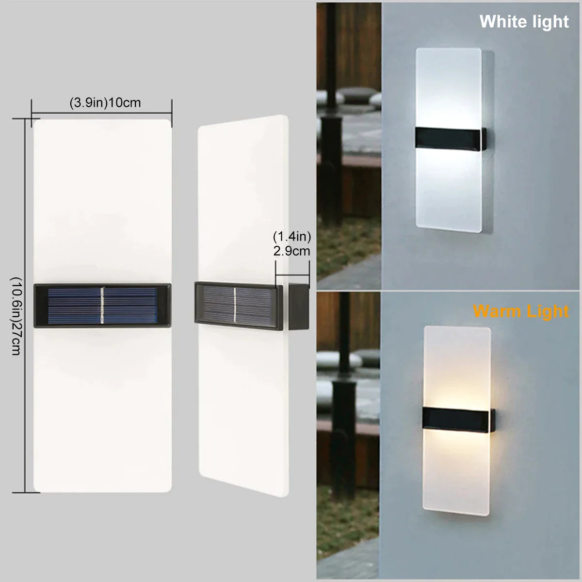 AuroraSolar - Solar LED-Wandlampe für draußen