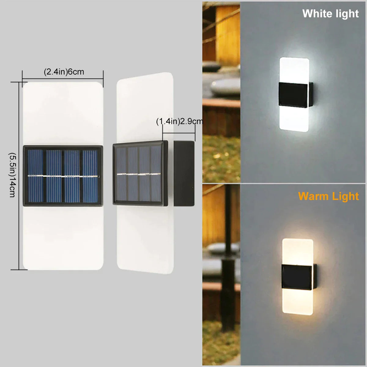 AuroraSolar - Solar LED-Wandlampe für draußen
