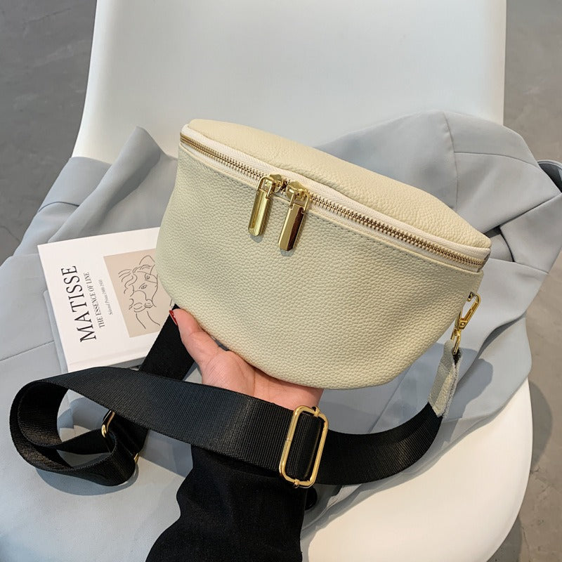 Lucia Torino Uno - Gürteltasche aus Leder mit einfachem Reißverschluss
