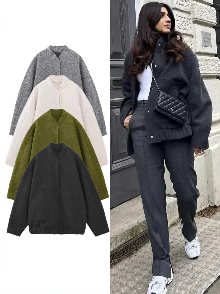 Urban Essentials - Oversize tweed bomber Damen Herbst Winter 2023