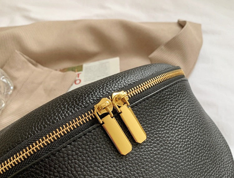 Lucia Torino Uno - Gürteltasche aus Leder mit einfachem Reißverschluss