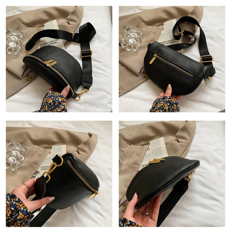 Lucia Torino Uno - Gürteltasche aus Leder mit einfachem Reißverschluss